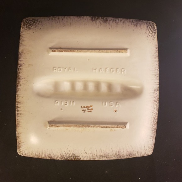 Vintage Royal Haeger Gold Tweed Ashtray 10.5" Square - Picture 2 of 6